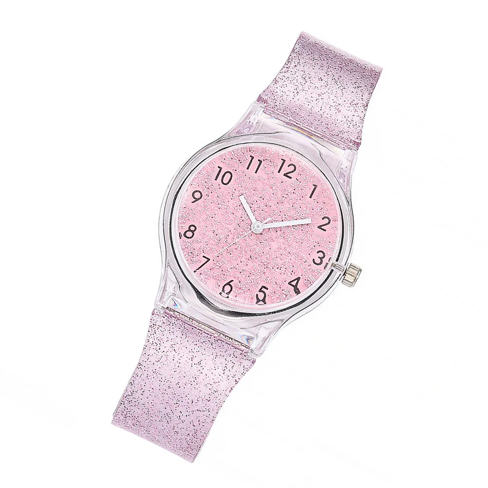Creative Watch Pink Shining Quartz Timepiece with Cartoon Design Adjustable Strap for Birthday Christmas Present
