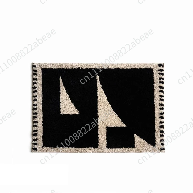 Vintage Tufting Geometric Bathroom Mat Soft Tufted Carpet Rug Bathmat Floor Pad Bedroom Tidy Doormat Aesthetic Home Room Decor