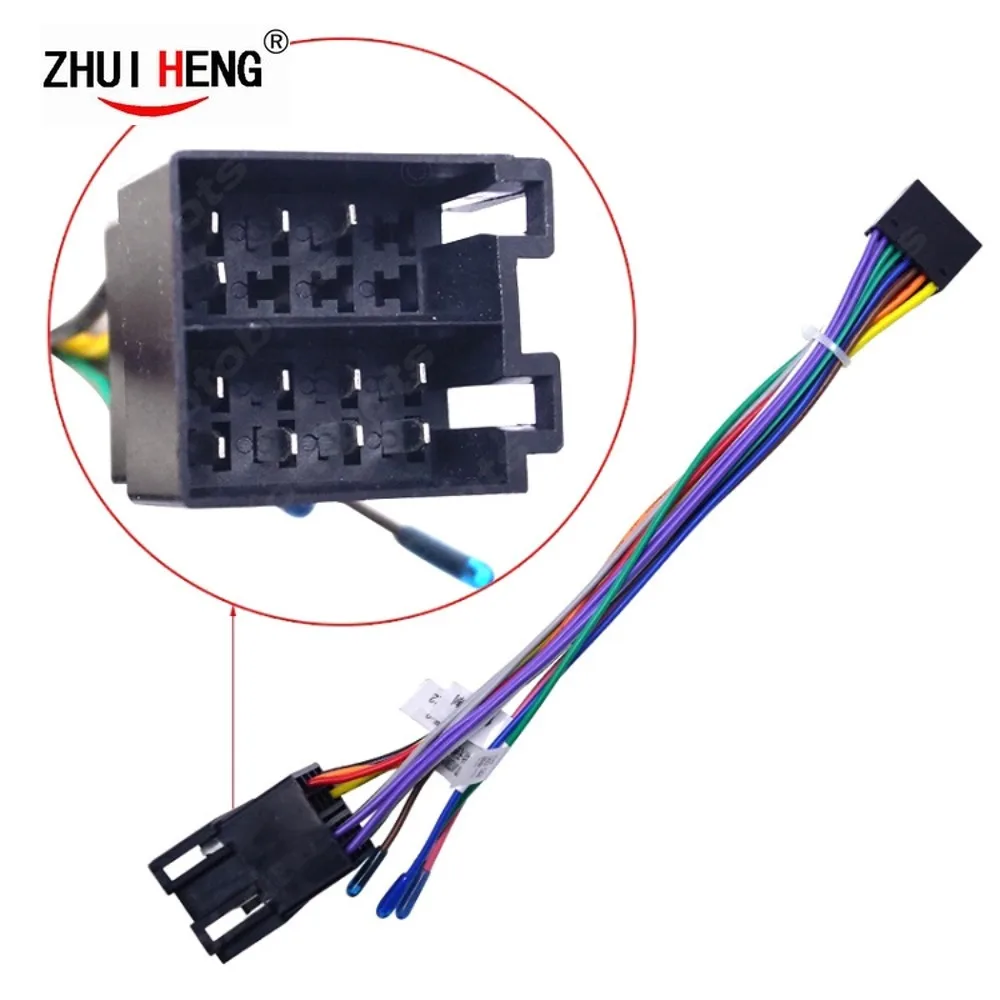 

Car Radio Stereo Head Unit 16Pin Wire Harness Adapter For Volkswagen Renault Audi Universal Android Power Cable Connector