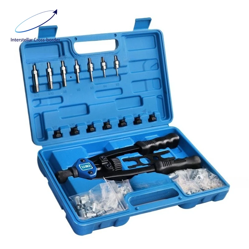 

RT-110K 110PC Manual & Automatic Rivet Nut Tool Set 8 Nuts Complete Kit Heavy Duty Versatile Riveting Tool Accessory