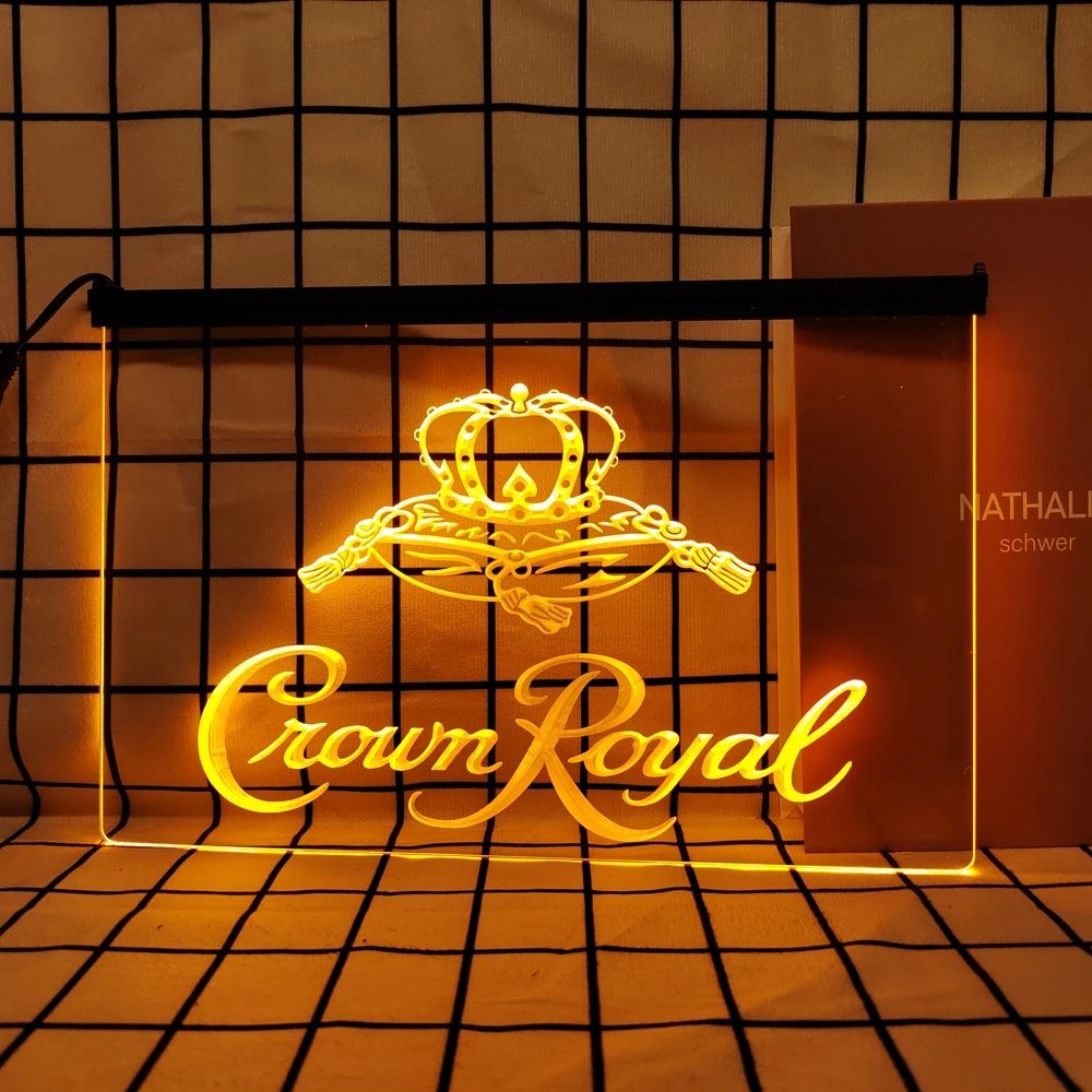 Crown Royal Derby Whiskey-Retro LED Neon Sign Home Decor with Vintage Plaques and Posters for Room Office Farmhouse