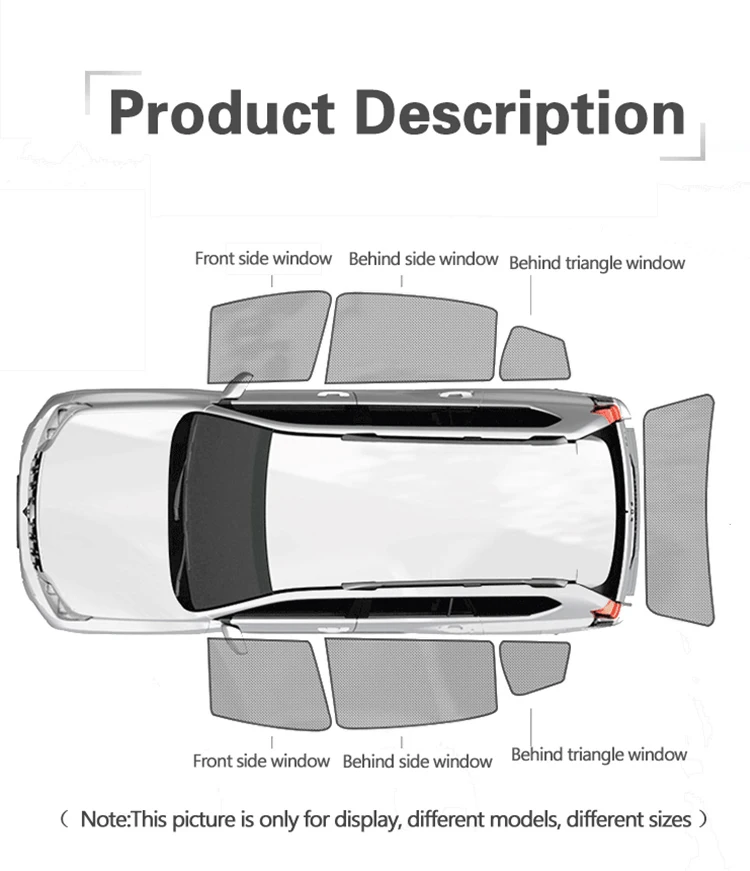 Für Ford RANGER P703 2023 2024 2025 2026 Magnetischer Auto-Sonnenschutz Frontscheiben-Vorhang Hinteres Seitenfenster Netz-Sonnenschutzblende – Detail 2