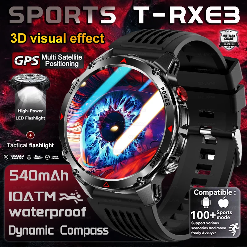 

2025 New Global GPS Sport Smart Watch T-REX3 Outdoor Exploration Track GPS Swim Tracker Compass Altimeter 10ATM Sports Bracelets