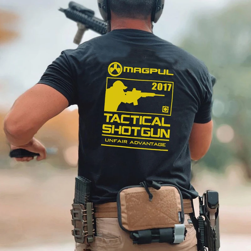 

2025 New Outdoor Club Shooting T Shirt Fan Wind Tough Men Wear Short Sleeve Summer Tactical Streetwear Vintage Fashion Top