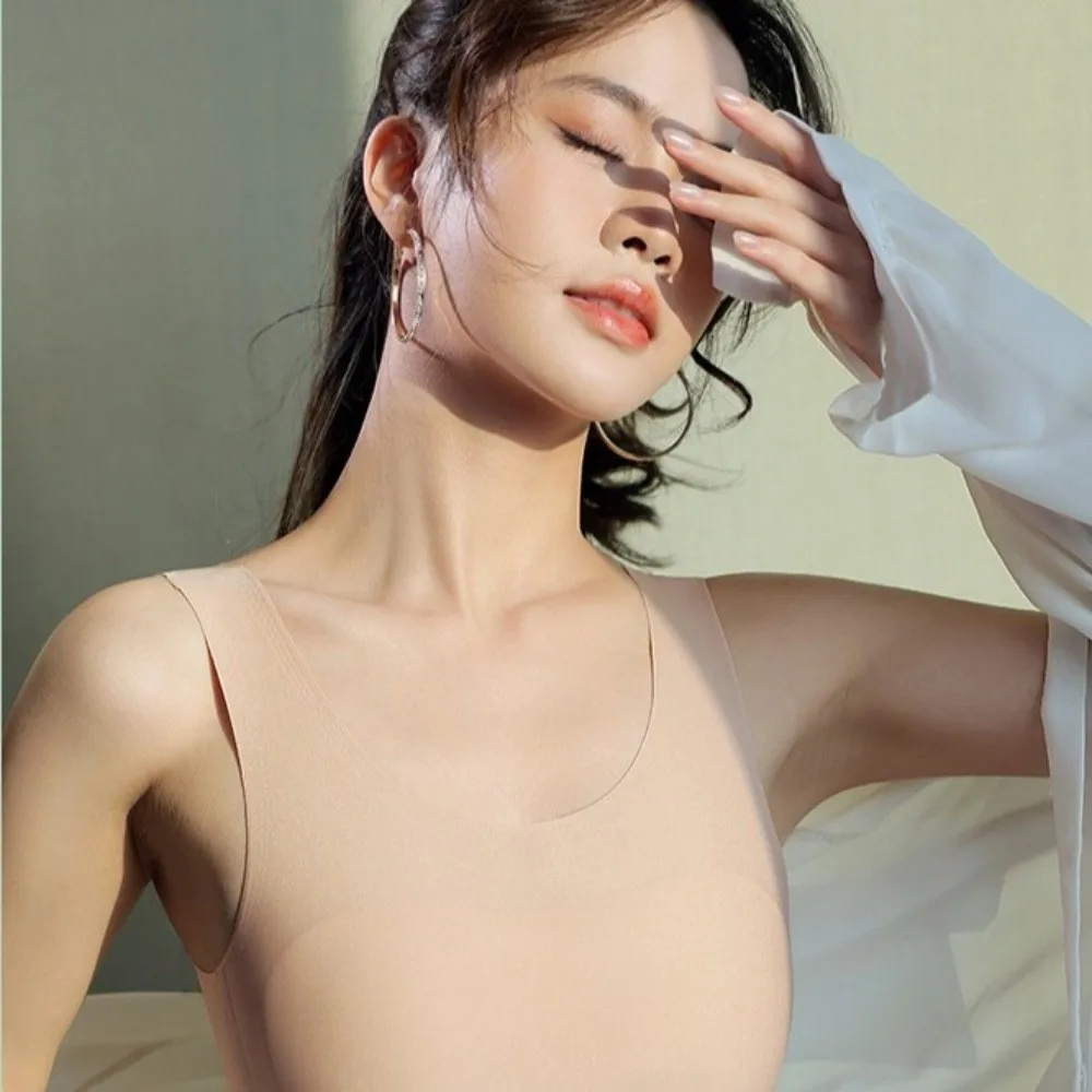S/M/L/XL/XXL/XXXL/XXXXL Liquid Foundation Underwear Ice Silk Material Traceless Chest Binding Invisible Seamless Bra