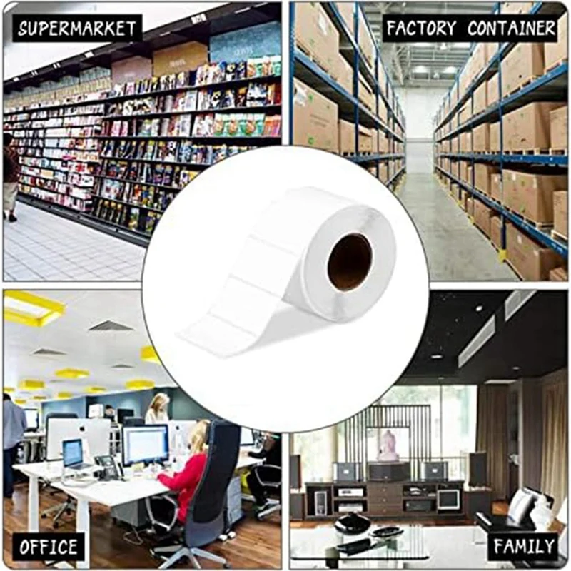 3Rolls 1500/Rolls Self-Adhesive Labels Detachable Household Labels Office Kitchen Storage Box