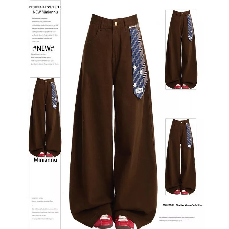 

Large Size Men's Workwear Pants Trousers Straight Wide Leg Jeans Spring Autumn New American Sle Knife Patchwork