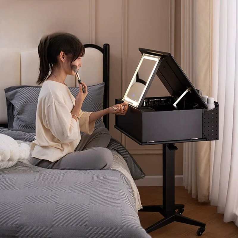 

Removable dressing table Wooden bedroom Lifting dressing table Flip small apartment dressing table