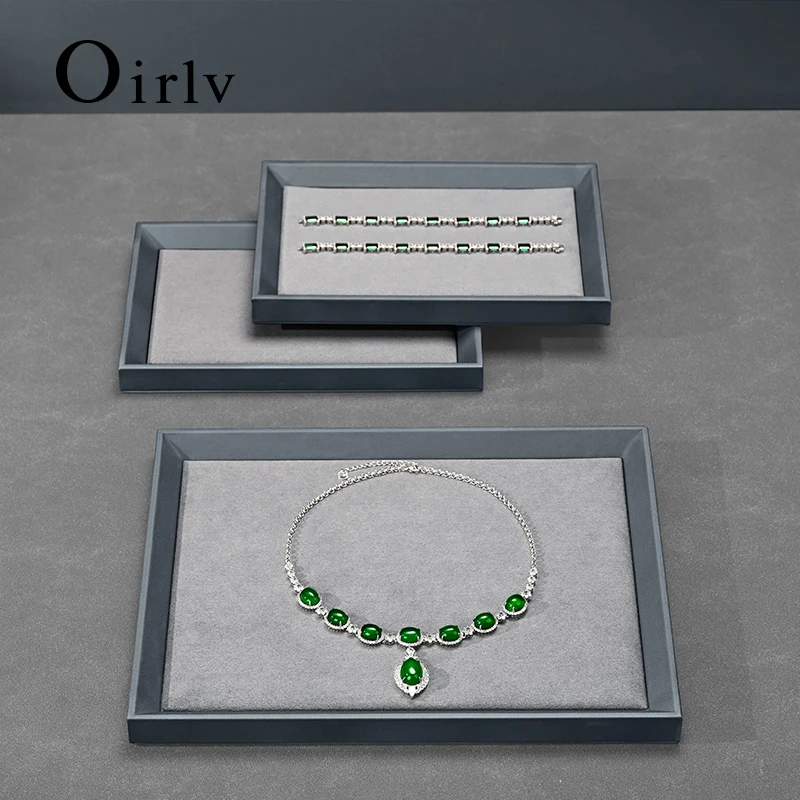 Premium PU Leather Flat Jewelry Tray, Elegant Organizer