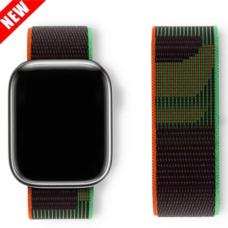 Nylon Loop Strap for Apple Watch Band 49mm 45mm 44mm 42mm 46 40mm 38 mm Bracelet IWatch 10 9 8 7 6 5 SE 4 Ultra 2 3 Correa bands
