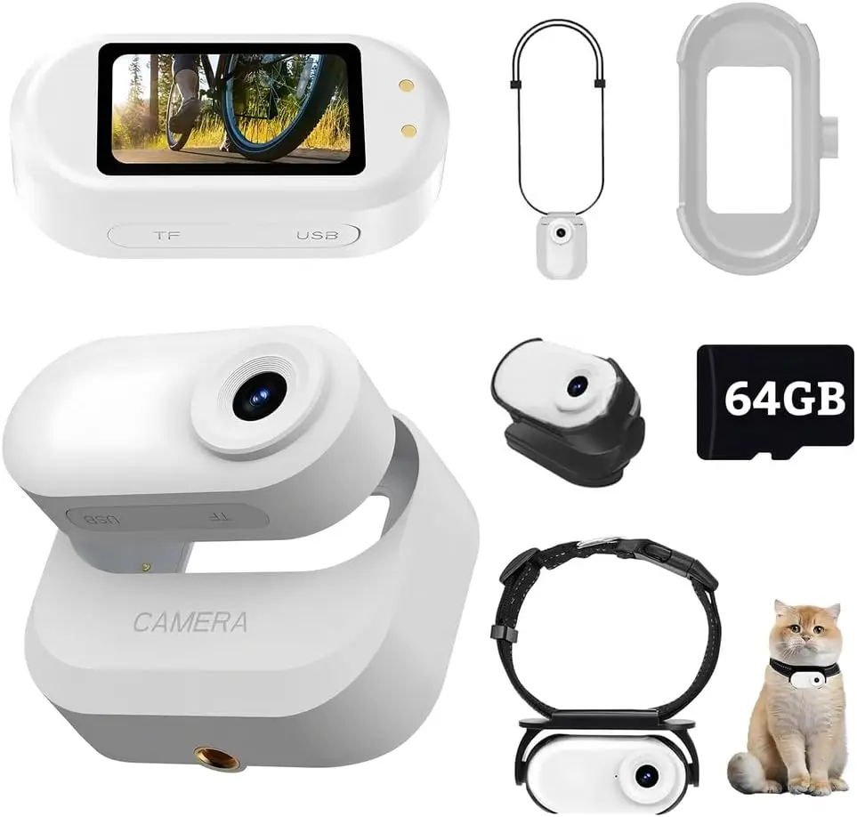 

Мини-камера для тела, носимая камера для большого пальца 1080P HD с чехлом для зарядки, экран 1,47 дюйма, магнитная спортивная камера, крепление в любом месте