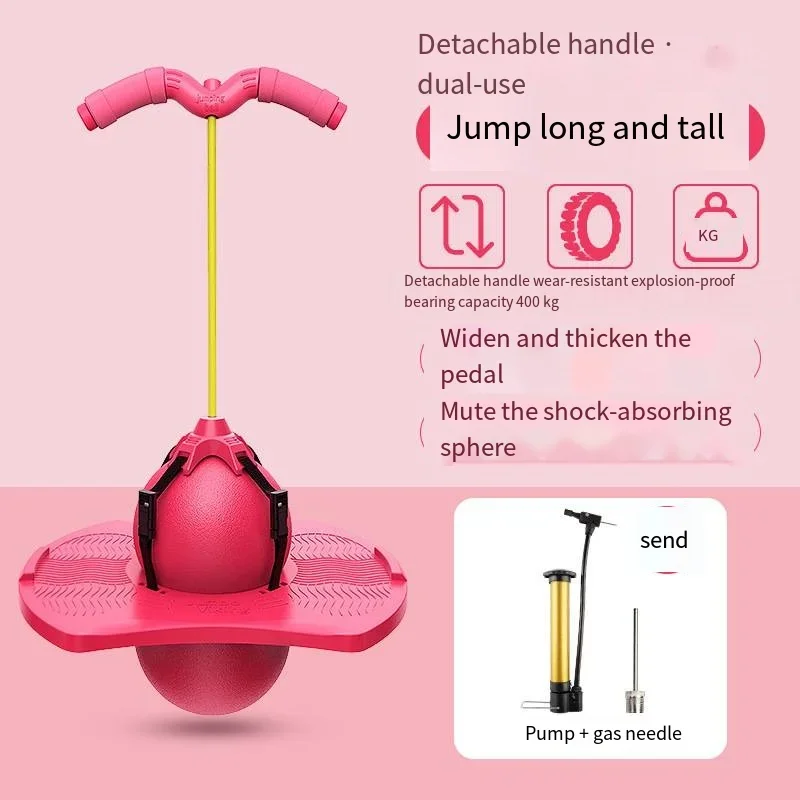 Bouncing Ball With Handle And Pump Balance Platform Bouncy Jump Pogo Ball For Kids Playground Sports Workout Competition Toy