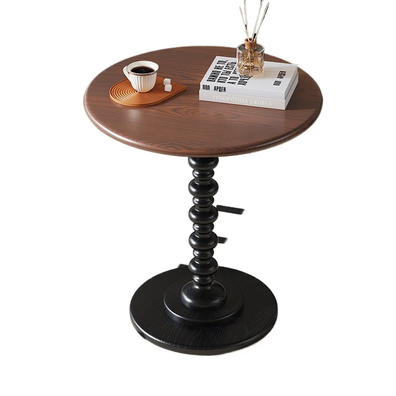 

Nordic solid wood log coffee table modern, simple and retro, wooden small tea table living room, household round tea table