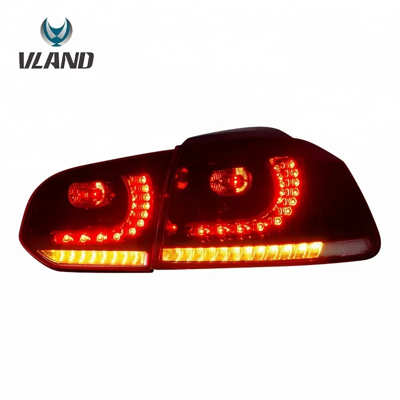 

Vland Rear Red&Smoked Lamp For vw Golf 6 2008-2013 Assembly full led MK6 Taillights with Sequential Indicator