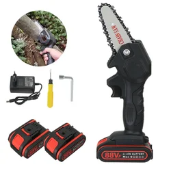 1080W 4Inch 88VF Mini Electric Chain Saw with Upgraded Battery Rechargeable Woodworking Pruning One-handed Saw Garden Power Tool