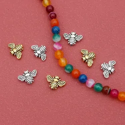 10pcs/Lot Retro Tibetan Silver Cute Bees Jewelry Beads 14x10.5mm Antique Silver/Gold Color DIY Bracelets Earrings Spacer Beads