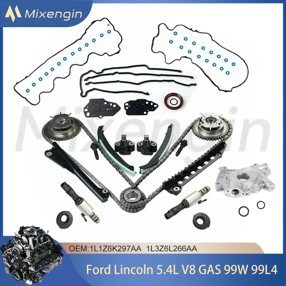 Timing Chain Kit For 03-14 5.4L V8 99L4 Ford F-150 F-250 F-350 Lincoln Navigator MARK LT 1L1Z6K297AA W/VVT Gear Gasket Oil Pump