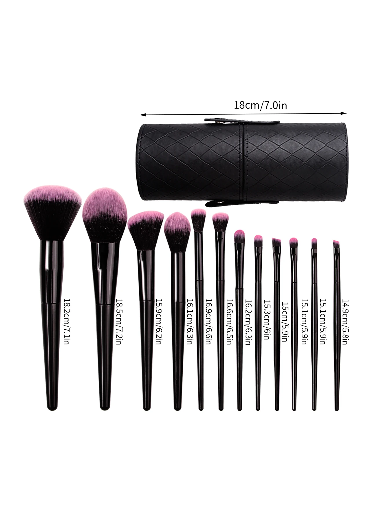 13PCS makeup brush set,black storage bucket,synthetic bristles blush brush,contour brush, eyeshadow brush, portable makeup tools