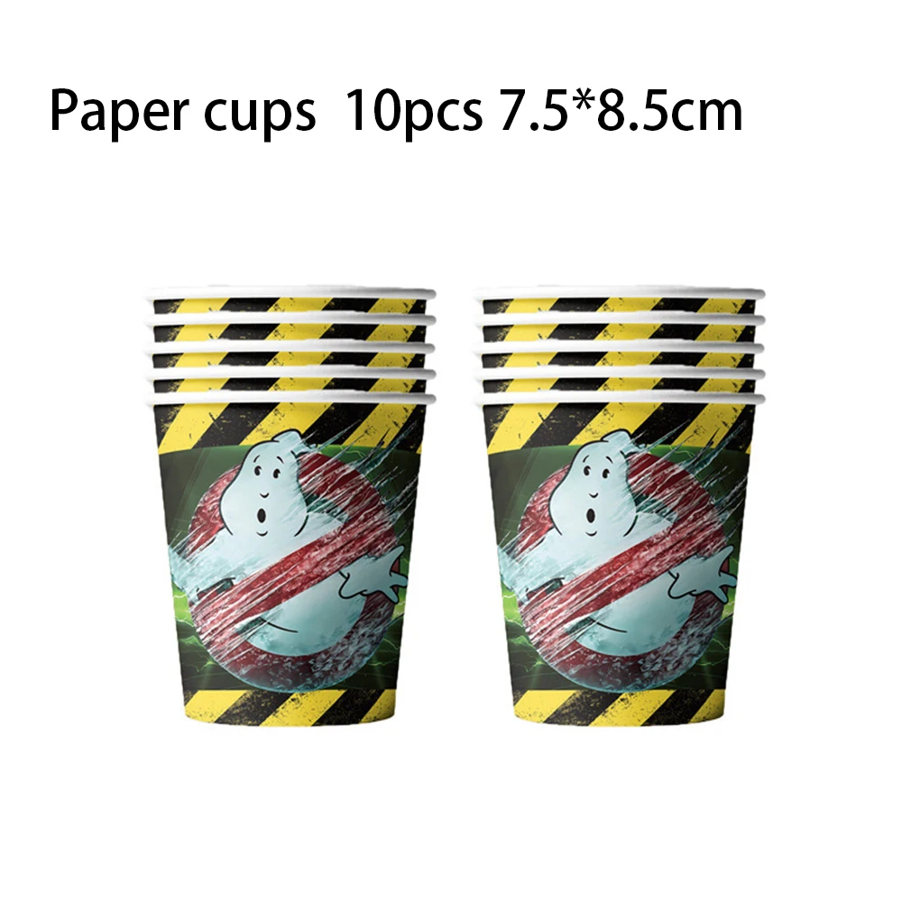 Catch Ghosts Birthday Party Decoration Disposable Tableware Set Ghost Hunting Paper Plates Cup Balloon Napkins Tablecloth