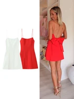 TFMLN-vestido acampanado con tirantes y lazo grande para mujer, vestido corto adelgazante sin mangas con Espalda descubierta, ropa de fiesta a la moda