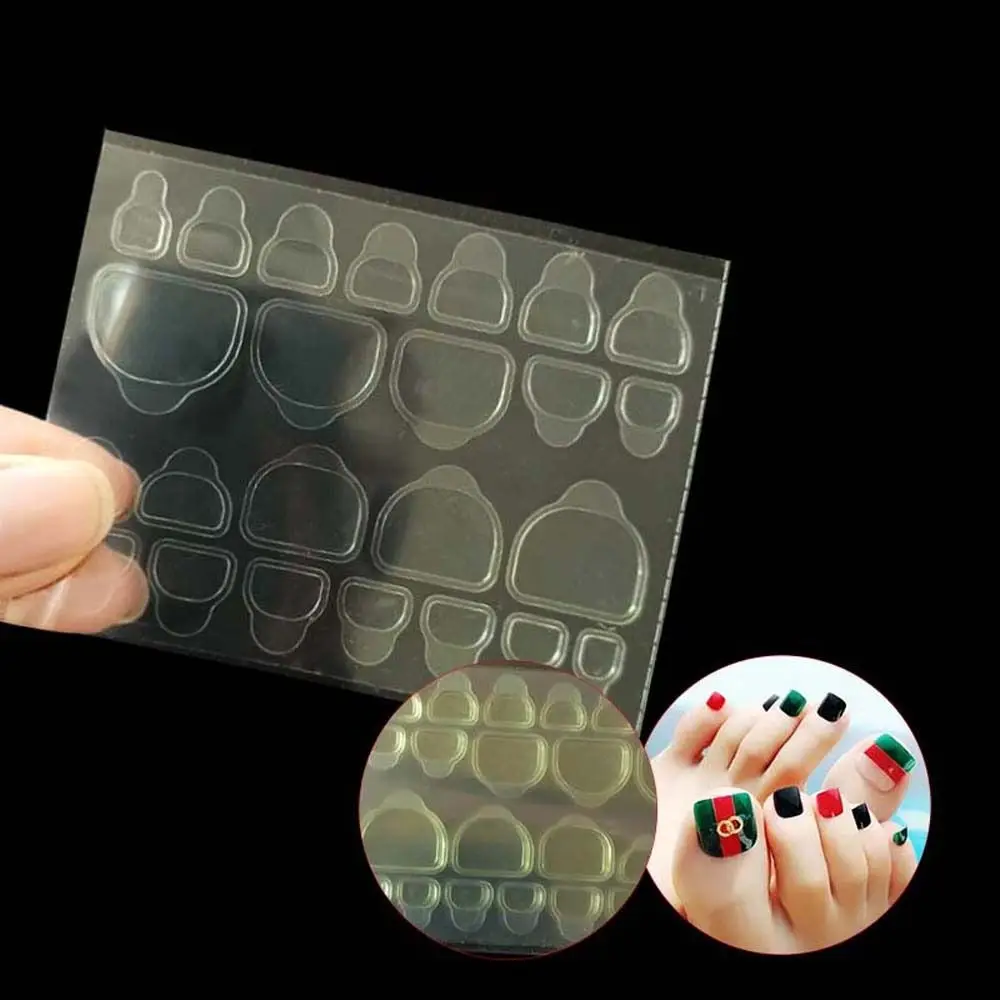 

Women Toes Nail Art Transparent For Press On Nails Double-Sided Tapes False Nail Stickers Fake Nail Tips Toenails Jelly Tape