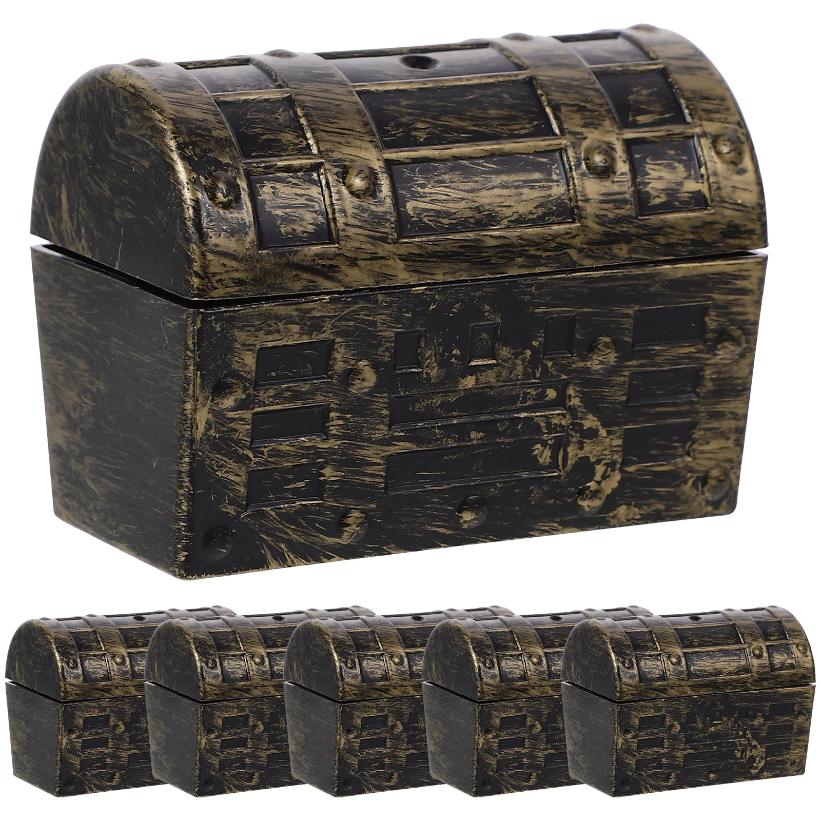 6Pcs Pirate Party Favor Boxes Reliable PP Material Eye-Catching Appearance Mini Storage Chest for Special Occasions