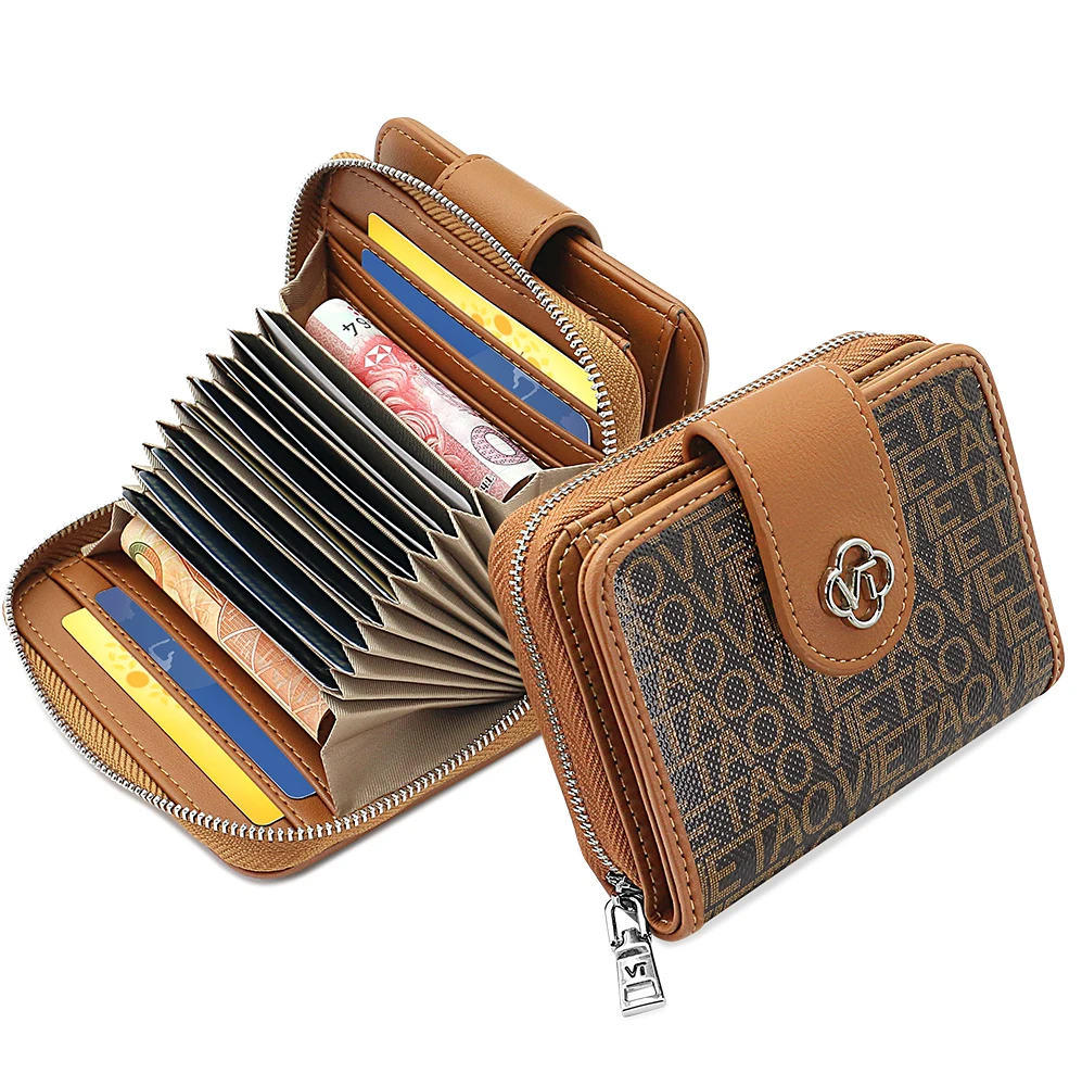 

Trending Large Capacity Coin Credit Card Clip with Zipper Multi Card Slot Credit Card Bag Multi functional Zipper Wallet Clip