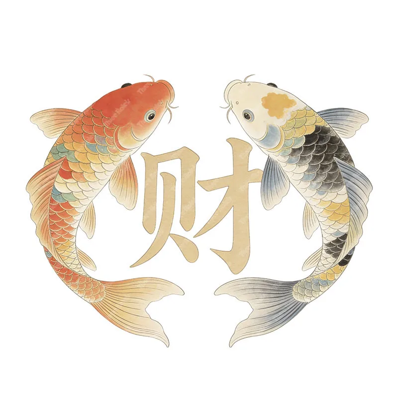 Three Ratels CD276 Koi that brings wealth and happiness Wall stickers for home decoration Door window decals car body stickers