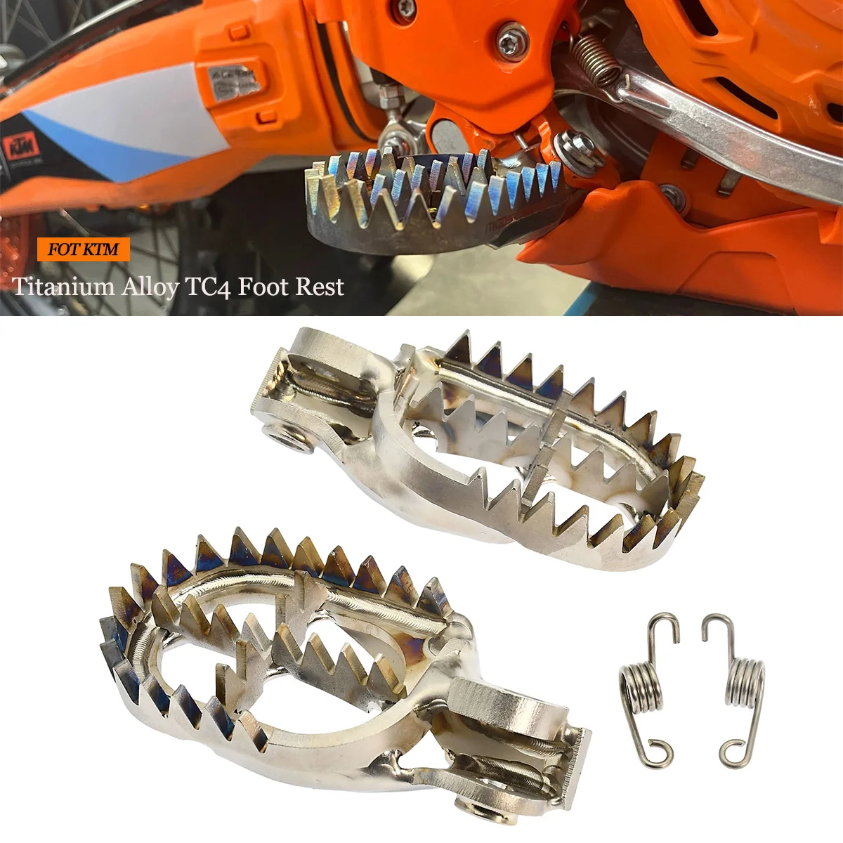 

Motorcycle TC4 Titanium Forged Foot Pegs Pedals Rests For KTM SX SX-F EXC EXC-F XC XC-F XC-W XCF-W 65 85 125 250 300 350 450