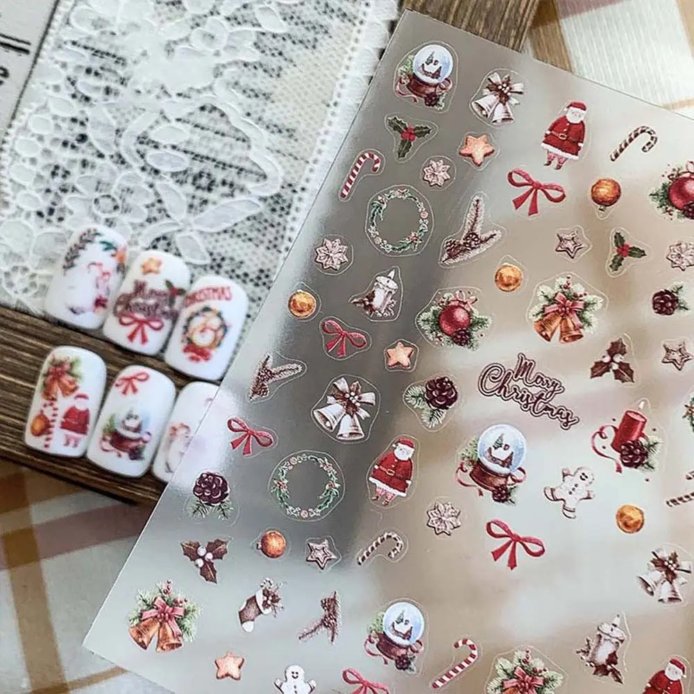 

Santa Claus Bowknot Manicure Accessories Elk Nail Stickers Nail Art Decorations Christmas Nail Stickers Snowflake Nail Decals