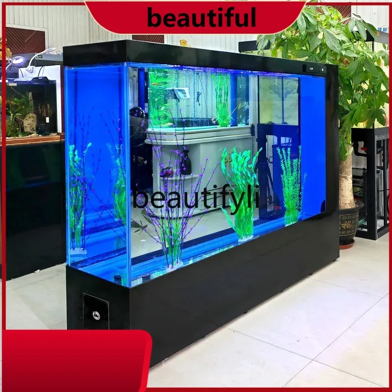 Ultra-clear Screen Fish Tank Aquarium Living Room Smart Luxury Home Entryway Floor Screen  h