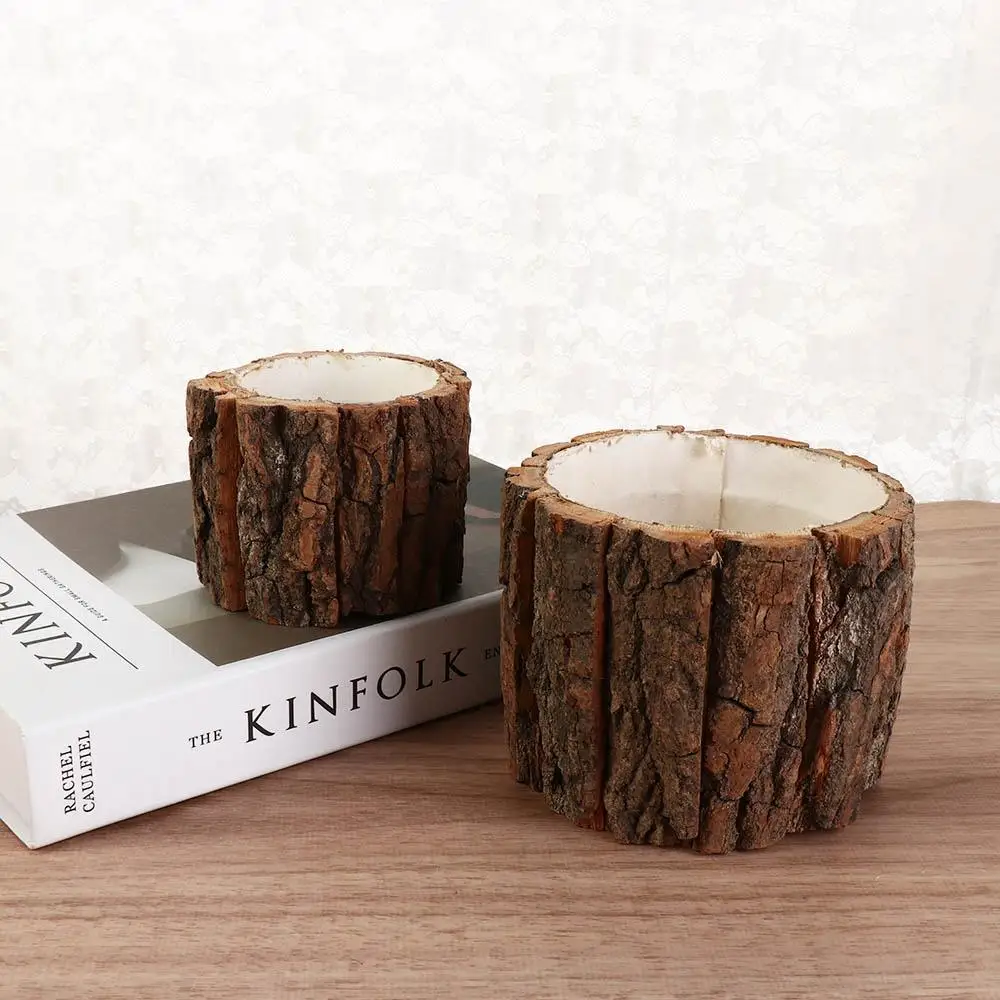 

Stationery Storage Wooden Bark Pen Holder Cosmetic Holder Multifunctional Desktop Organizer Minimalism Stationery Box