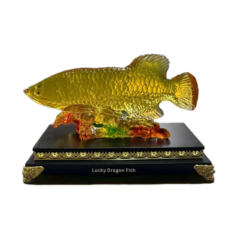 

￥#Modern Arowana 'Bring Wealth Treasure' Resin Craft Ornament for Home Office TV Cabinet Decor for Newlyweds Front Desk