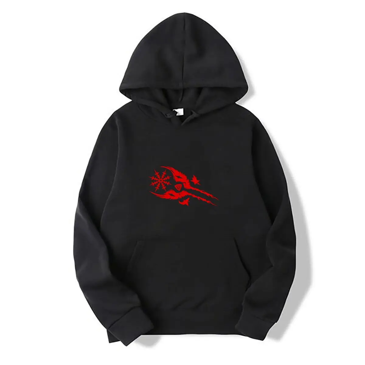Red Raven Feathers And Snowflake Abstract Pattern Autumn and winter new men's and women's hooded sweatshirts