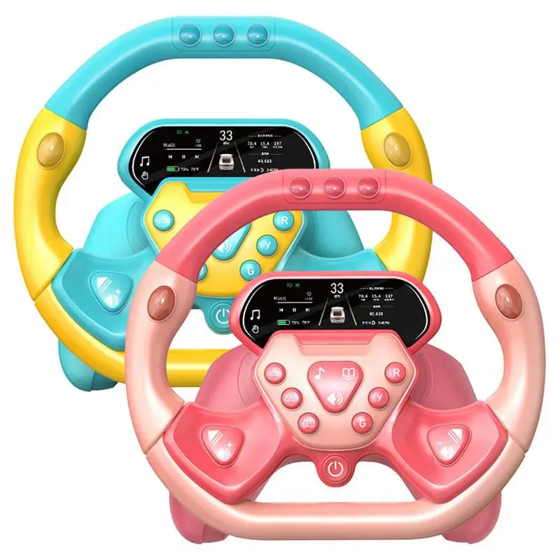 Electric Steering Wheel Toy With Music And Light Early Educational Pretend Play Multifunctional Driving Vocal Toy For Kids