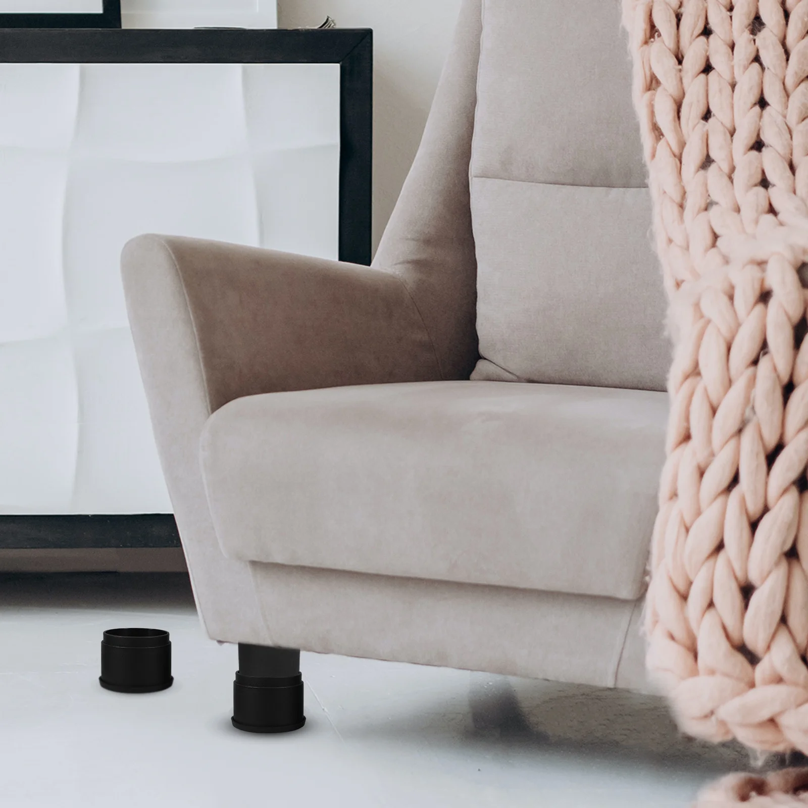 

4Pcs Stackable Bed Heavy Duty Furniture Lifts Non Slip Table Leg Extenders Protective Pads Bed Raising Blocks