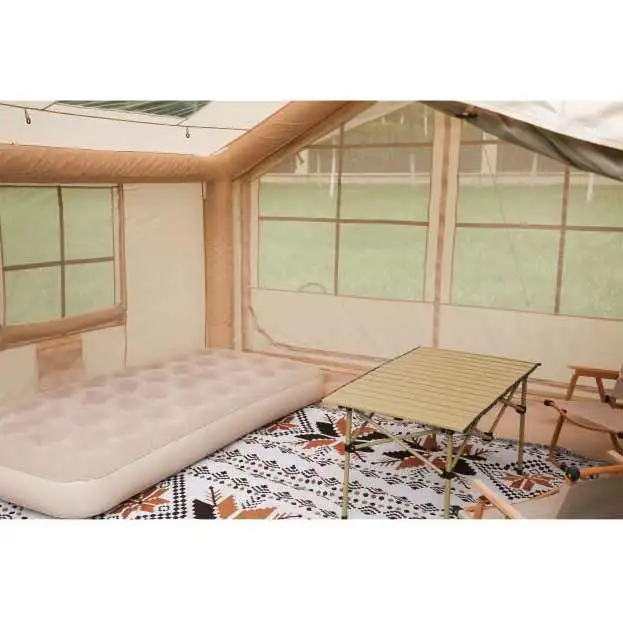 12 فاخر في الهواء الطلق غير نافذ للمطر التخييم أكسفورد النسيج المقصورة منزل خيمة هوائية قابلة للنفخ مع كوة ومنفذ موقد لحفلة الحدث