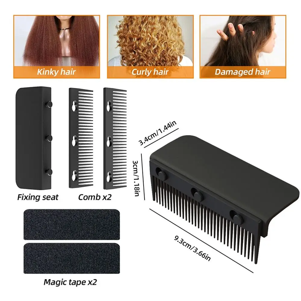 Hair Straightening Flat Iron Comb Attachment Clip On Disassemble Nimble Comb V Type Washable Grip Comb Travel and Home