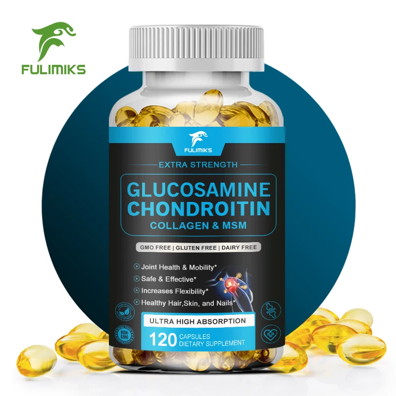 

Glucosamine Chondroitin Capsules - Joint Support Supplement - Turmeric at Boswellia - Para sa Pinagsamang Mobility at Comfort