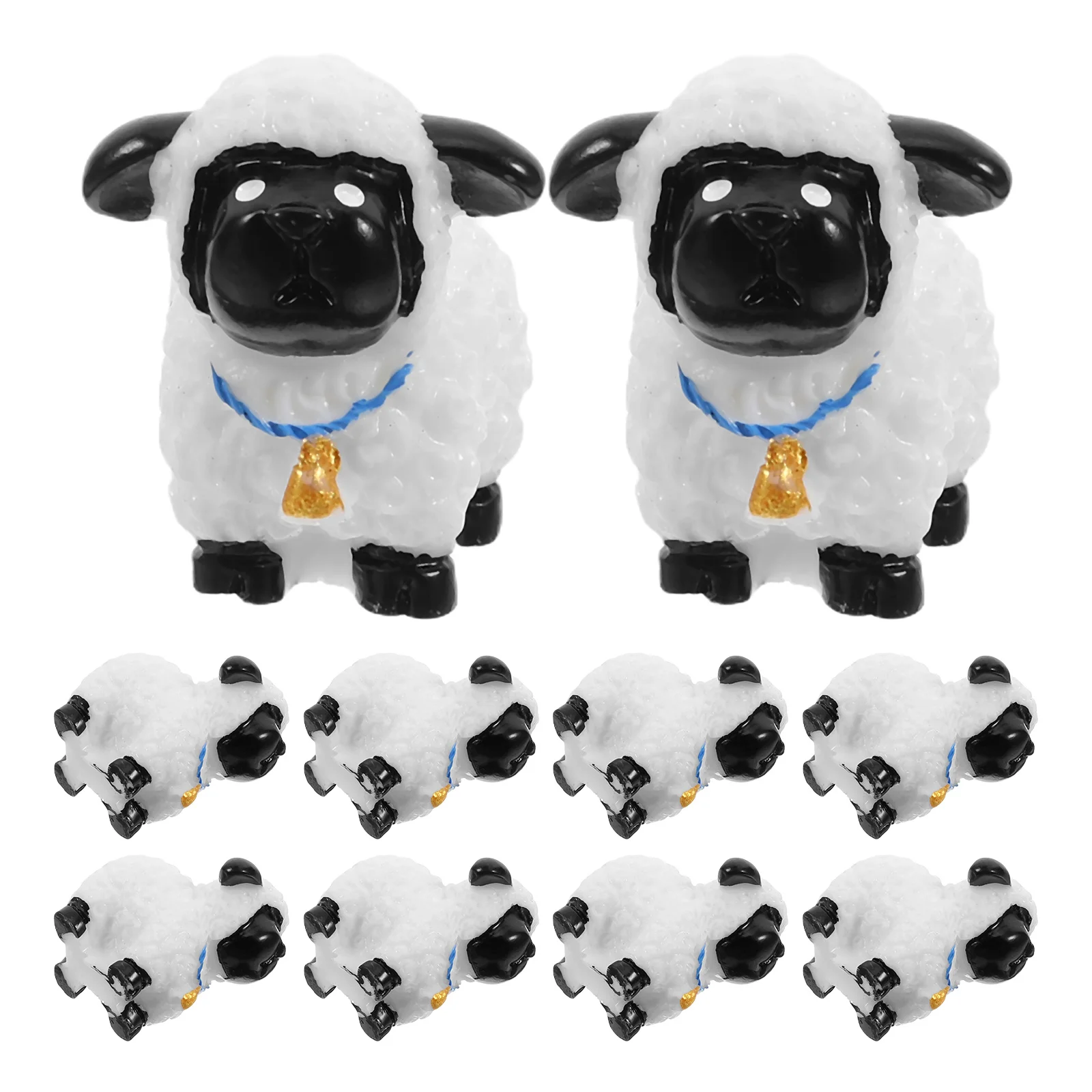 

12Pcs Miniature Resin Sheep Decor Small Animal Ornament for Home Office Micro Landscape Mini Sheep Lamb Figurine