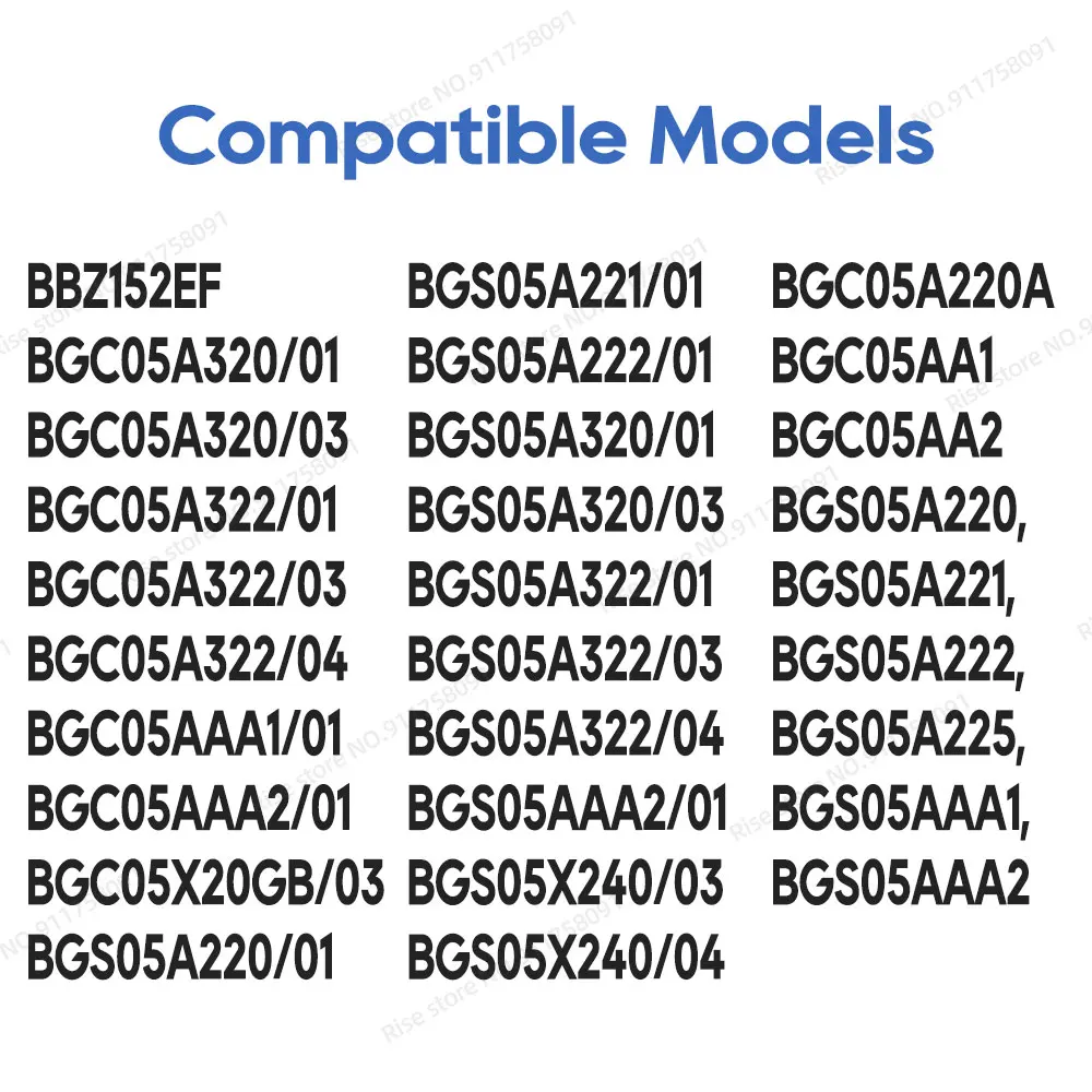 Filter kompatibel untuk Bosch BGC05A220A BGC05A322 BGC05AAA1 BGC05AAA2 BGC05X20GB, BGS05A220 BGS05A221 BGS05A222 BGS05A225