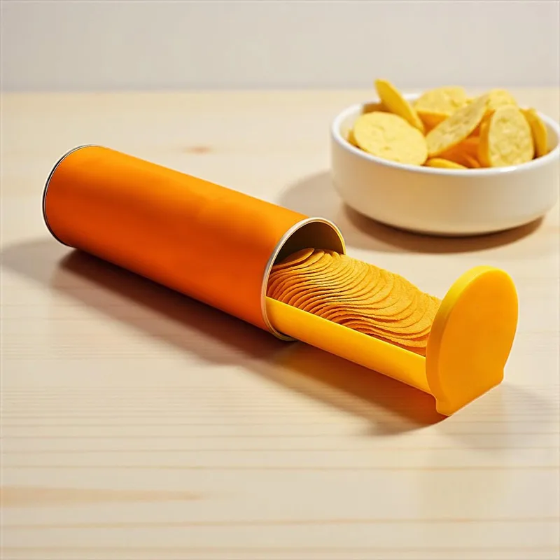 Bandeja de patatas fritas, caja de almacenamiento de aperitivos para el hogar, extracción de alimentos, caja de patatas fritas, bandeja deslizante para decoración de cocina Pringles