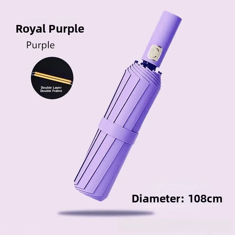 

Large Automatic Umbrella Sunshade Rainproof Advertising Umbrella Triple Folded Sun Umbrella Stainless Steel Pole Home Use