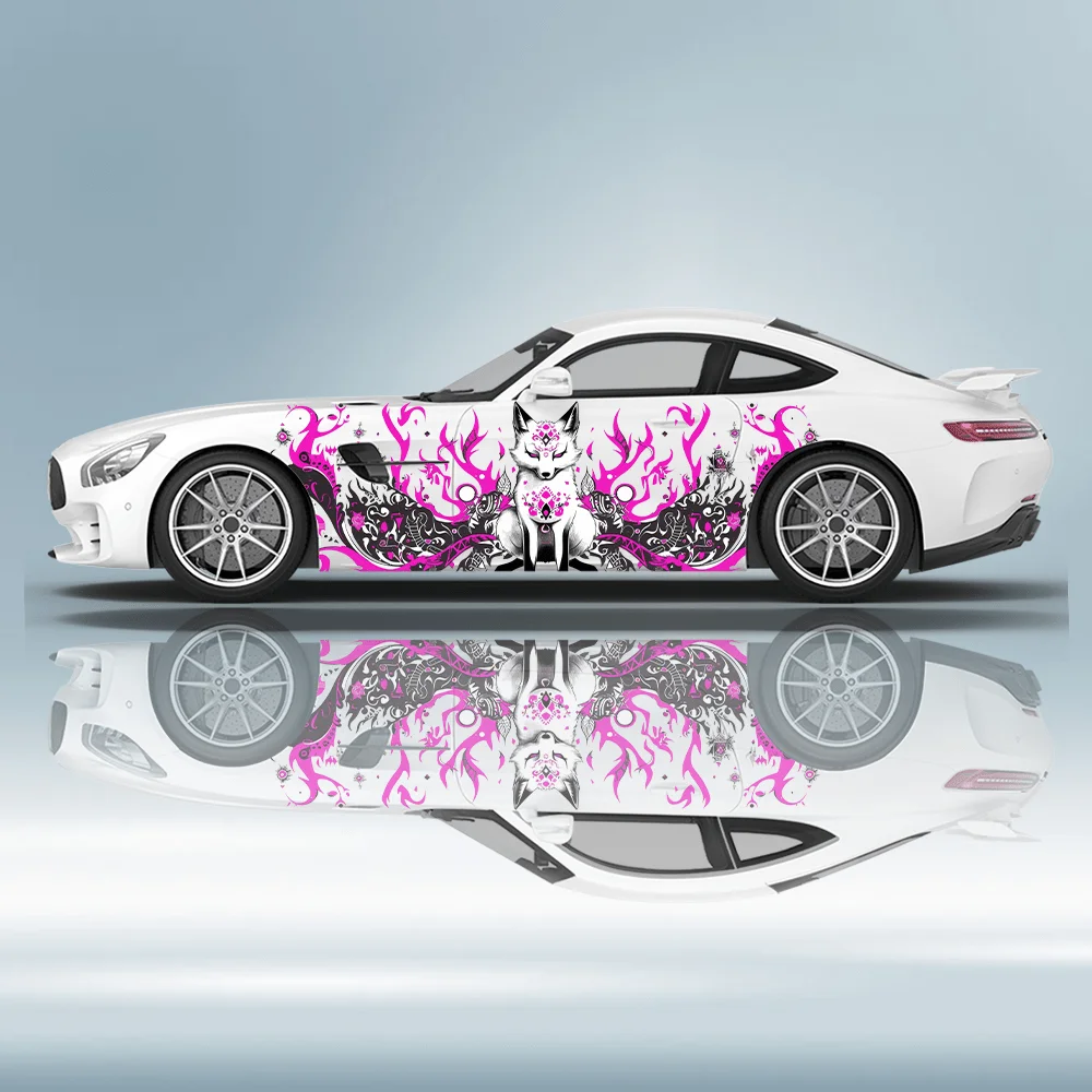 

Огонь, красная линия, девятихвостая лиса, наклейка на автомобиль, наклейка на все тело, украшение, покрытие царапин, защищает автомобильную наклейку, водонепроницаемая c