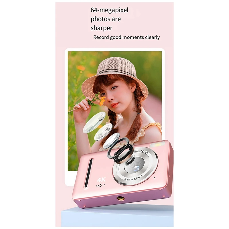 SR-4K Ccd Digital Camera Photography Camera, Video Blog Camera, Film Camera, 4K 30FPS Mini Camera For Teenagers