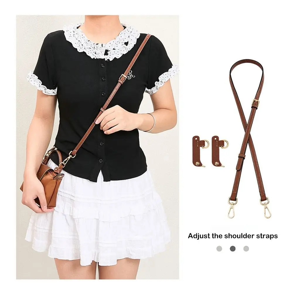 Leather Leather Replacement Strap Mocha Color Mini Size Crossbody Bag Strap Transformation Design 1 Set Bag Accessories