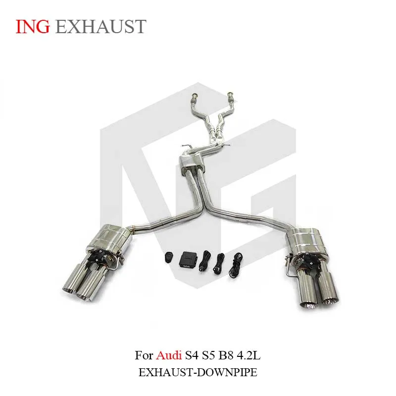 

ING Stainless Steel 304 Valve Catback for Audi S4 S5 B8 4.2L Sections Vehicle Model Motor Escape Muffler Accessories System