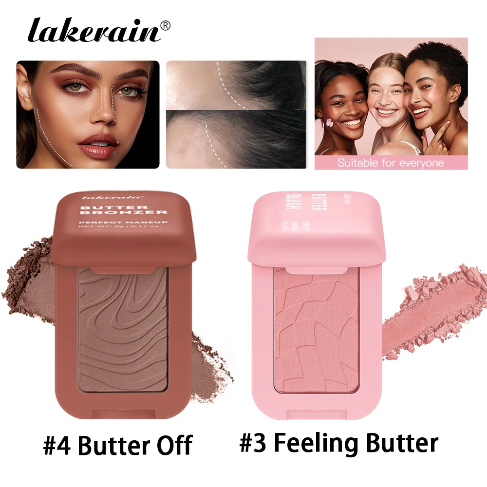 Single Color Butter Blush Matte Natural Cheek Tint Waterproof Face Contouring Cosmetics Blush Powder Face Soft Female Makeup