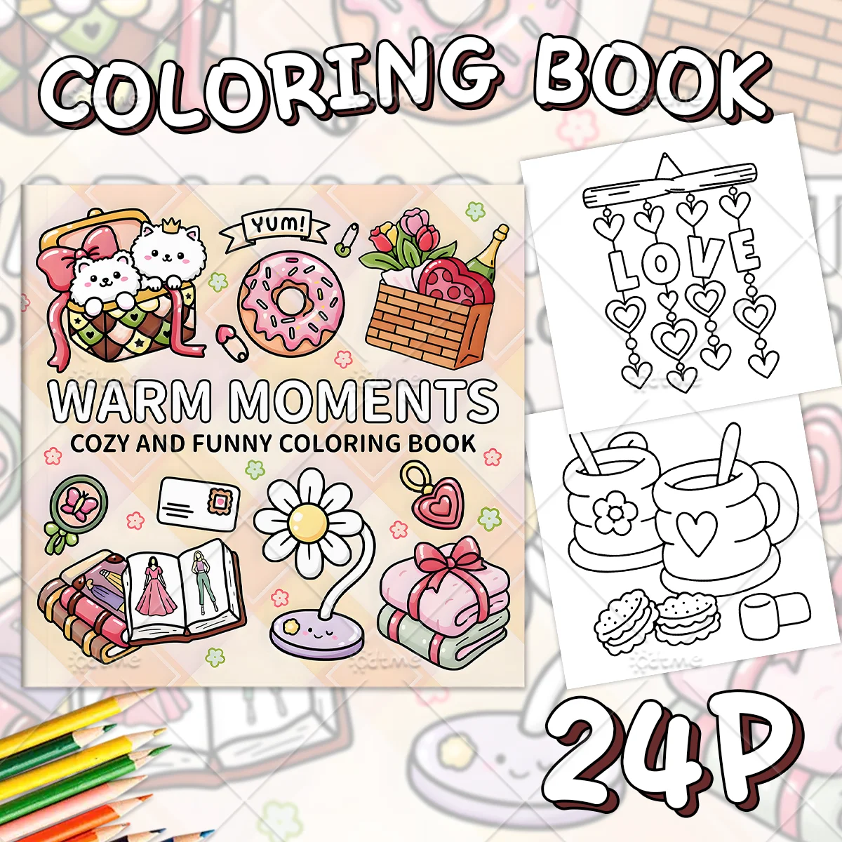 따뜻한 순간들 성인을 위한 색칠 공부 책 만화 대담하고 - Adult Coloring Book Stress Relief 리뷰 및 가격