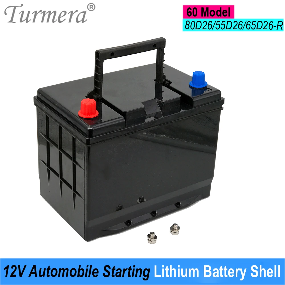 

Turmera 12V Car Battery Box Automobile Starting Lithium Batteries Shell Use in 60 Series 80D26 55D26 65D26 Replace 12V Lead-Acid